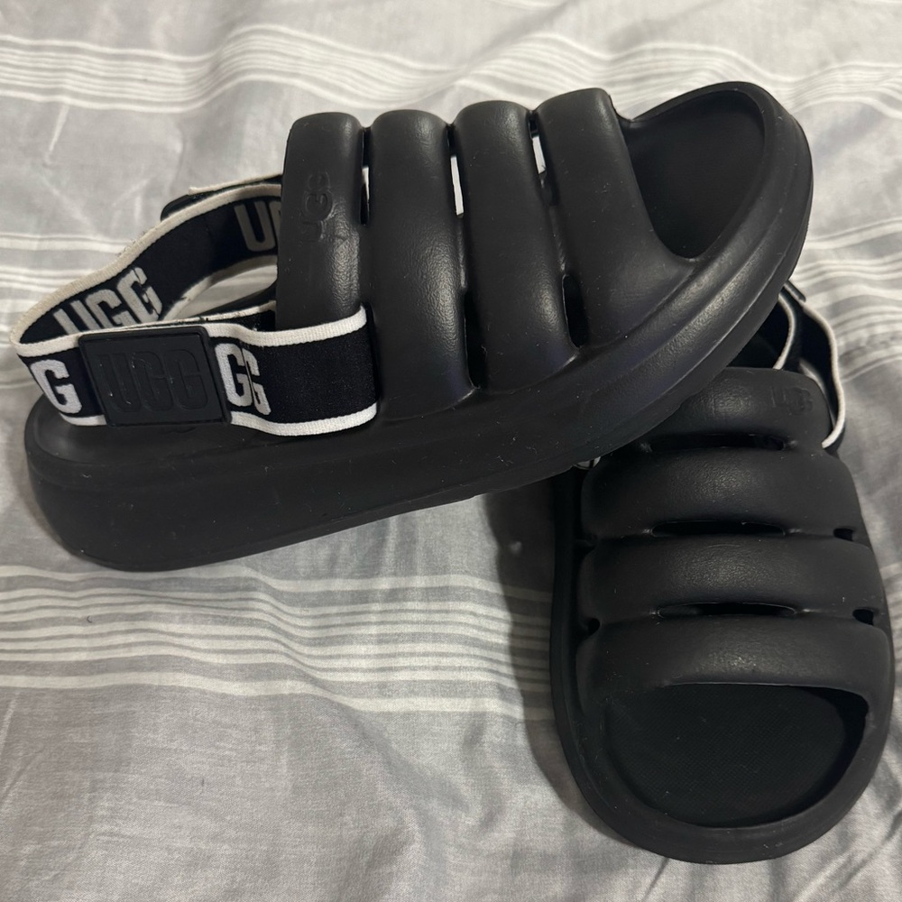 UGG Black Padded Slide Sandals